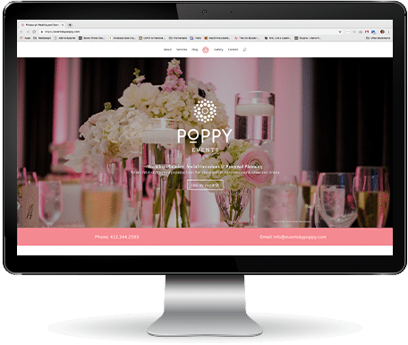 Logo & Website Design: Poppy Events by theBREWROOM in Buffalo